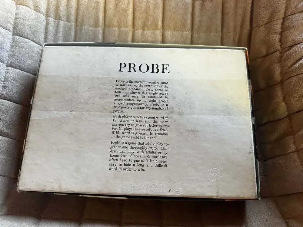 Vintage 1964 Parker Brothers Probe Game of Words Complete Board Game